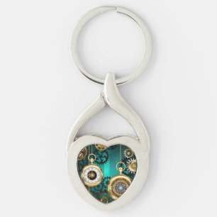 Porte-clés Veille bijoux Steampunk sur un Arrière - plan vert