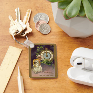 Porte-clés Veille du Nouvel An Irlandaise Vintage à Minuit