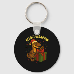 Porte-clés Velociraptor de Noël drôle de jeu de mots Veloci-w