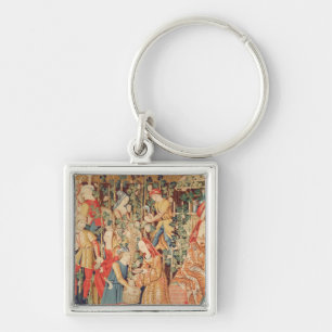Porte-clés Vendanger, détail de la récolte de raisin