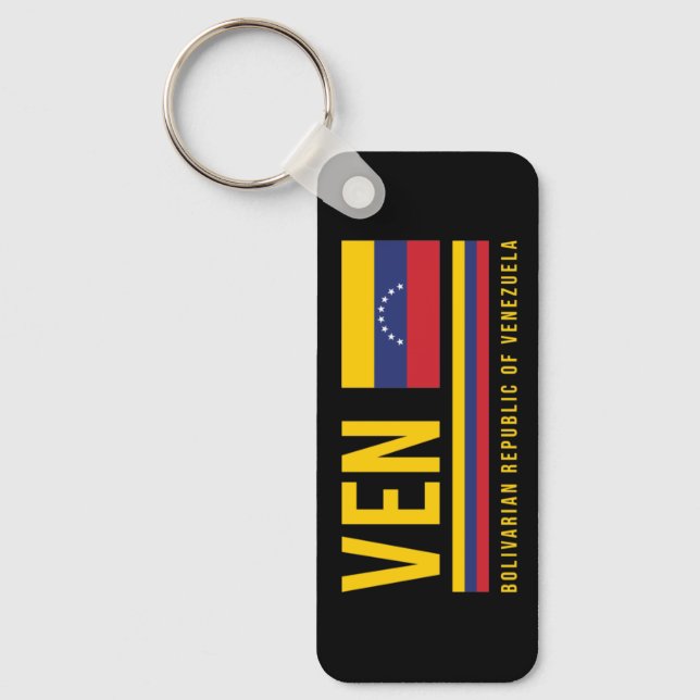 Porte-clés Venezuela Drapeau et code ISO Alpha 3 Design (Recto)