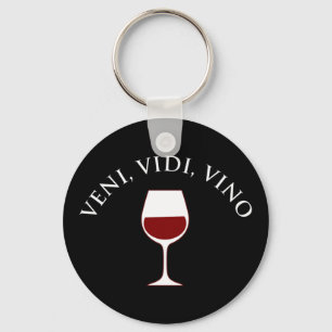 Porte-clés Veni, Vidi, Vino Amoureux Du Vin Latino Phrase