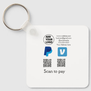 Porte-clés Venmo paypal scan pour payer ajouter q r code logo