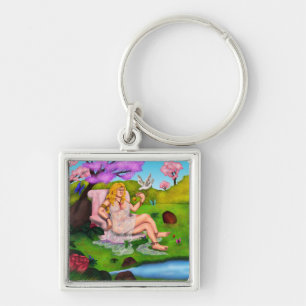 Porte-clés Vénus d'art et colombe blanche volante à Garden Ed
