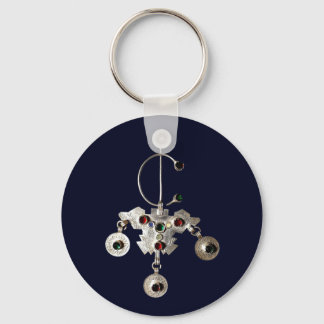 Porte-clés Véritable Tazerzit Amazigh Traditionnel (sur Blue 