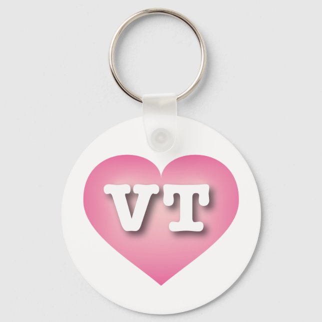 Porte-clés Vermont Rose Fade Heart - J'aime VT (Recto)