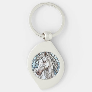 Porte-clés Verre coloré Cheval Blanc