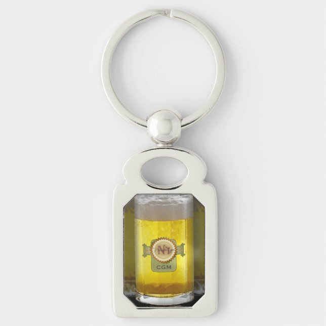 Porte-clés Verre de bière personnalisé drôle (Devant)