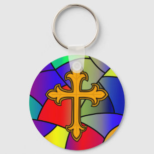 Porte-clés Verre et croix de Noël