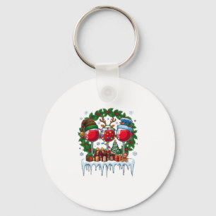 Porte-clés Verres à vin rouge de Noël Couronne de houx Bonhom