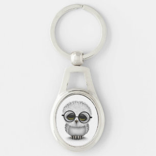 Porte-clés Verres de port de bébé de hibou mignon de Milou