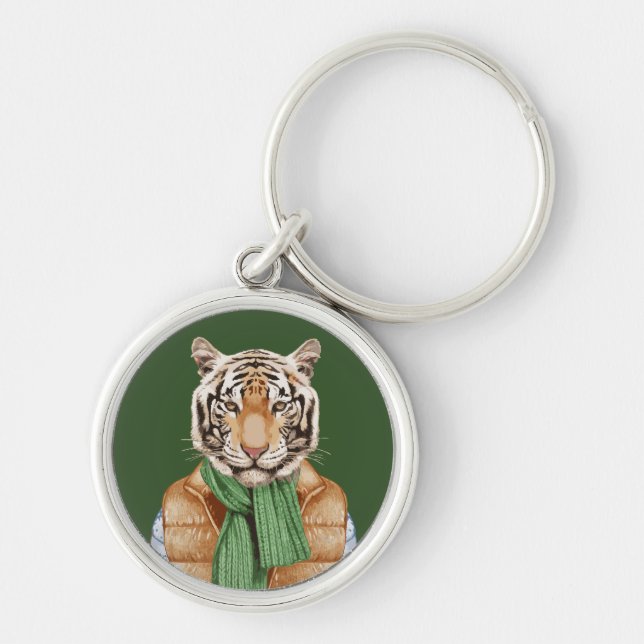 Porte-clés Vers le bas tigre de gilet (Devant)