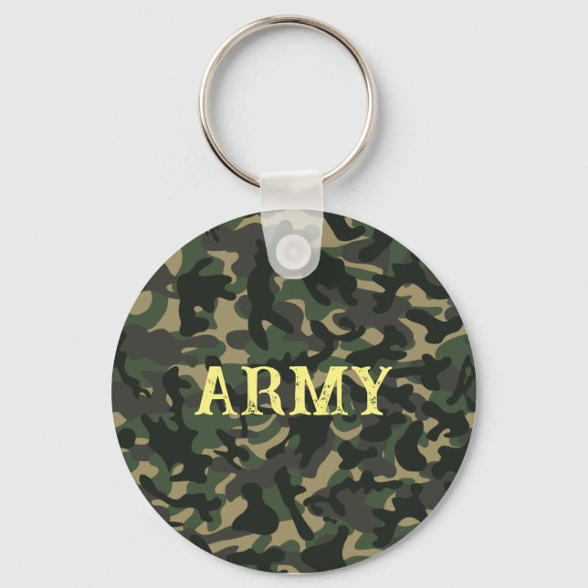 Porte-clés Vert camouflage militaire de l'armée (Recto)