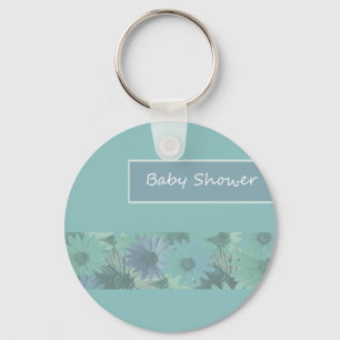 Porte-clés vert floral de baby shower