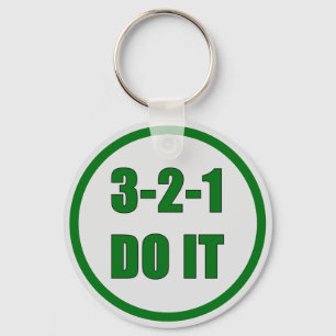 Porte-clés Vert simple Gras 3-2-1 DO IT Motivation