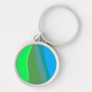 Porte-clés Vert super Et Bleu Art Abstrait 305