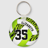 vert vif w zèbre rayures filles volleyball