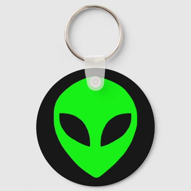 Porte-clés vert visage alien (Recto)