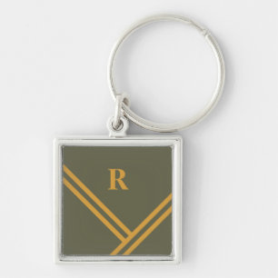 Porte-clés Verte Mango Stripes Trending Colors Monogramme