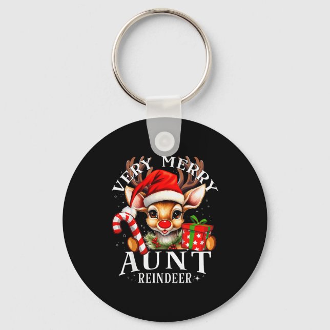 Porte-clés Very Merry Aunt Reindeer Matching Christmas  (Recto)
