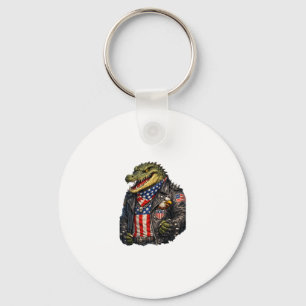 Porte-clés Veste en cuir de motard alligator patriotique féro