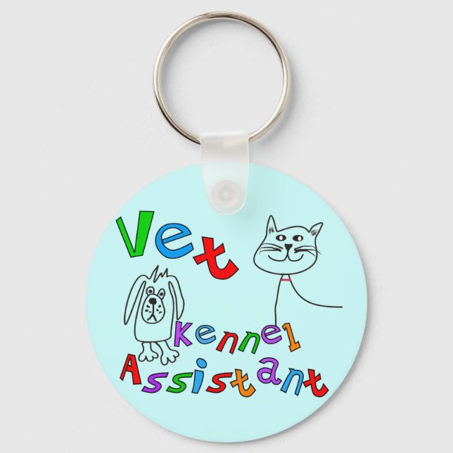 Porte-clés Vet Kennel Adjoint T-shirts et cadeaux (Recto)