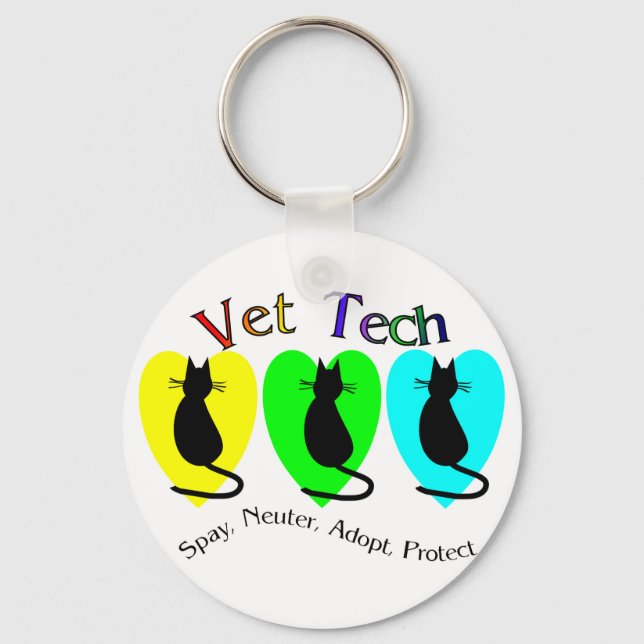 Porte-clés Vet Tech, Cadeaux uniques pour le personnel vétéri (Recto)