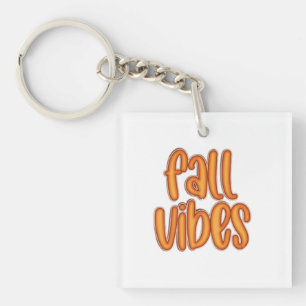 Porte-clés 🍂 Vibes d'automne - Graphique de texte orange