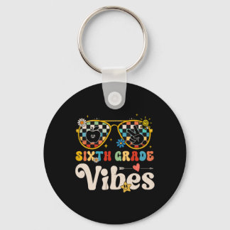 Porte-clés Vibes de 6e année - Équipe de 6e année Rétro 1er j