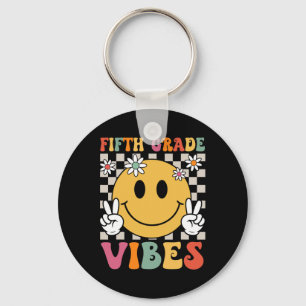 Porte-clés Vibes de cinquième année Filles Sourire rétro Équi