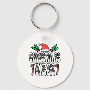 Porte-clés Vibes de Noël Rétro Vintage Groovy Xmas Hommes Fem