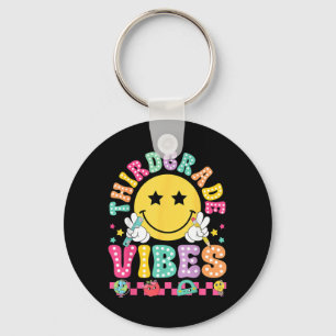 Porte-clés Vibes de troisième année visage souriant retour à 