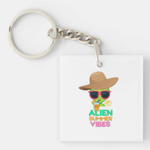 Porte-clés Vibes de vacances estivales extraterrestres cool