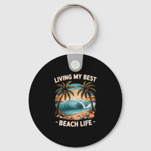 Porte-clés Vibes de vacances tropicales de plage d'été et par