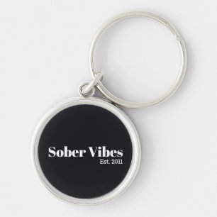 Porte-clés Vibes sobres Date de début de sobriété