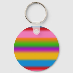 Porte-clés Vibrantes rayures dégradées arc-en-ciel multicolor