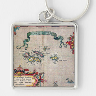 Porte-clés Vieille carte des Açores - exploration vintage de