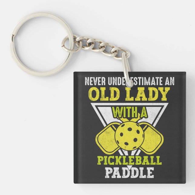 Porte-clés Vielle Femme Aimer Pickleball Sport, Funny Pickleb (Devant)
