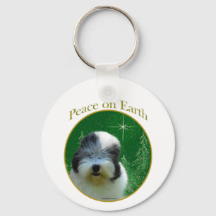 Porte-clés Vieux anglais Sheepdog Peace
