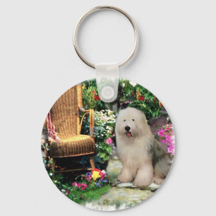 Porte-clés Vieux cadeaux anglais d'art de chien de berger