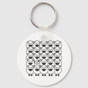 Porte-clés Vieux chien de berger anglais chez les moutons