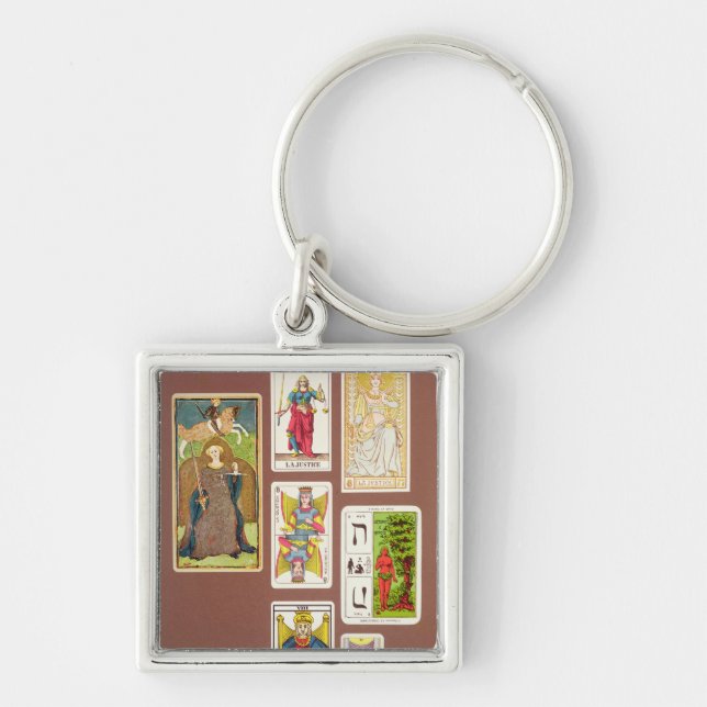 Porte-clés VIII justice, sept cartes de tarot (Devant)