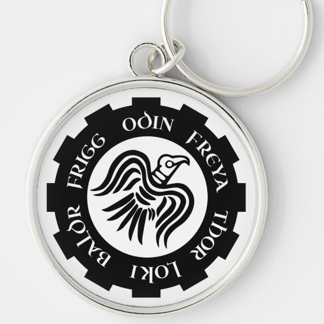 Porte-clés Viking Raven Banner Odin Thor Frigg (Devant)