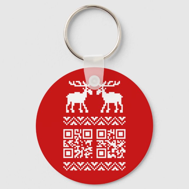 Porte-clés Vilain Sweater QR Code Bonne année! (Recto)