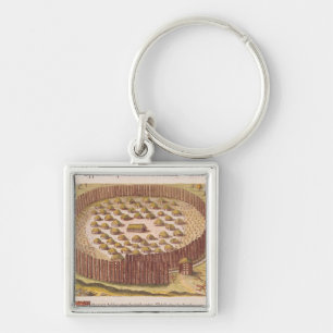 Porte-clés Village indien enrichi, 'de 2 brevis