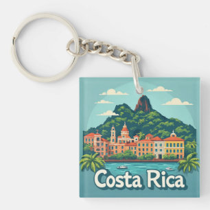 Porte-clés Ville côtière tropicale du Costa Rica