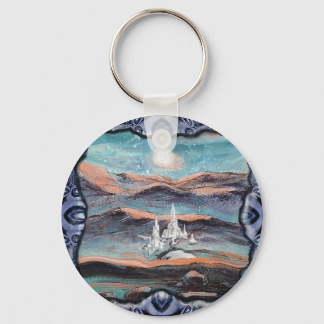 Porte-clés Ville lumière future (Recto)