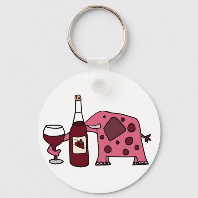Porte-clés Vin à boire à l'éléphant rose (Recto)