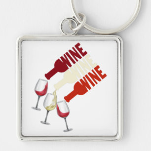 Porte-clés Vin blanc rouge
