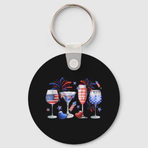 Porte-clés Vin drôle Gl Rouge Blanc Bleu Feu d'artifice Joyeu
